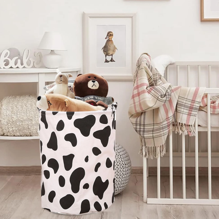 Cow Print Laundry Basket | Aesthetic Room Decor