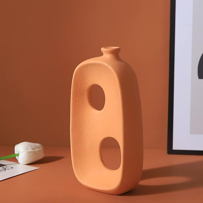 Abstract Ceramic Hollow Vase | Aesthetic Room Decor