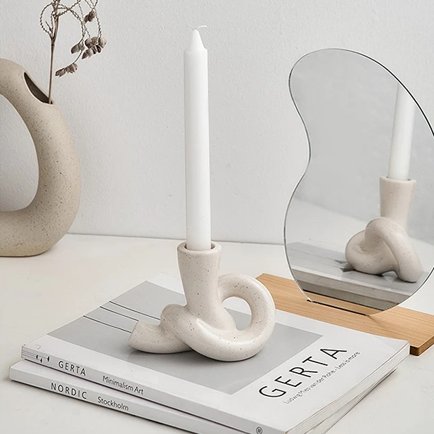 Ceramic Knot Candle Holder | Aesthetic Room Decor