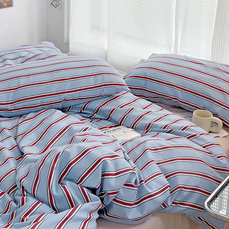 Nordic Stripes Bedding Set | Aesthetic Room Decor