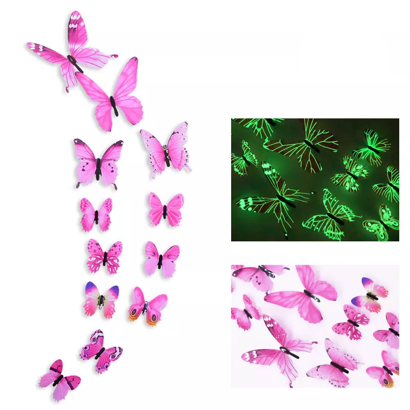 Luminous 3D Butterfly Stickers | Aesthetic Room Decor