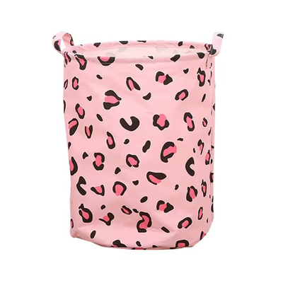 Pink Leopard Laundry Basket | Aesthetic Room Decor