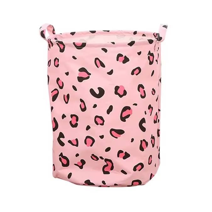 Pink Leopard Laundry Basket | Aesthetic Room Decor