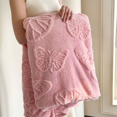 Pastel Pink Butterfly Blanket | Aesthetic Room Decor