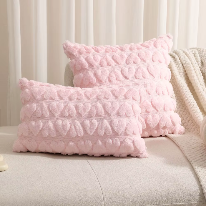 Soft Hearts Pillow Case | Aesthetic Room Decor