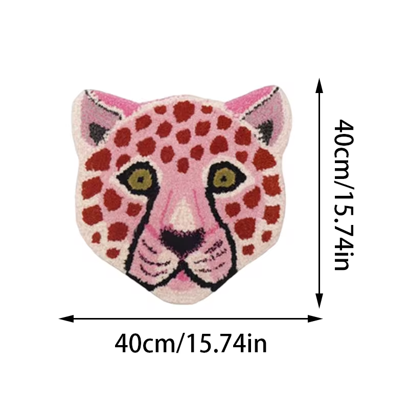 Preppy Pink Leopard Rug | Aesthetic Roomcore