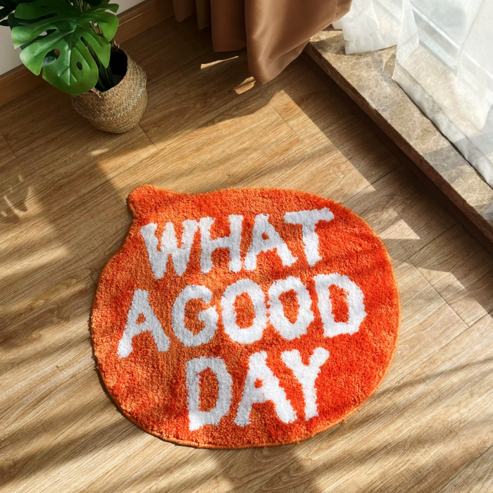 Orange Positive Vibes Rug | Aesthetic Room Decor