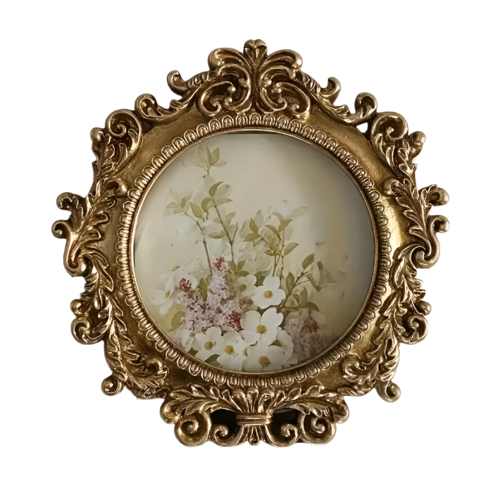 Round Vintage Photo Frame | Aesthetic Room Decor