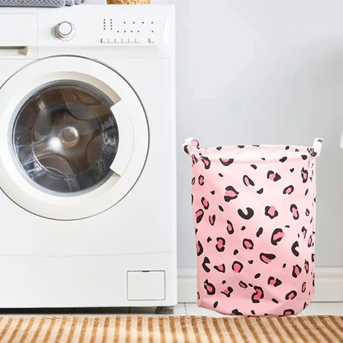 Pink Leopard Laundry Basket | Aesthetic Room Decor