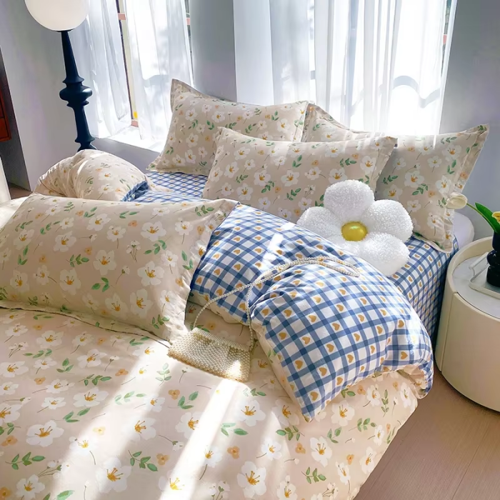 Reversible Floral Bedding Set Aesthetic Roomcore