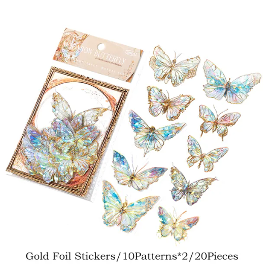 Crystal Butterfly Stickers | Aesthetic Room Decor
