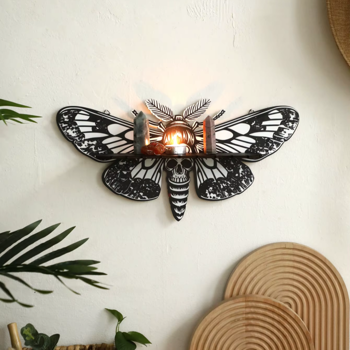 Death Moth Wall Shelf | Aesthetic Room Decor