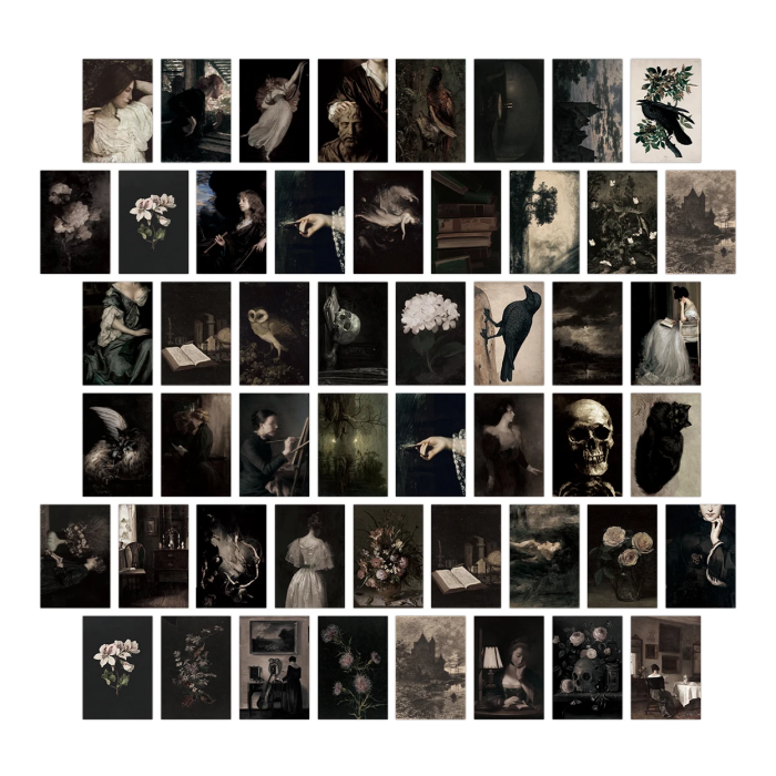 Classic Goth Wall Collage | Aesthetic Wall Decor