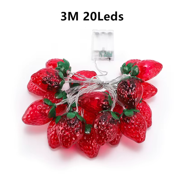 Strawberry String Lights | Aesthetic Room Decor