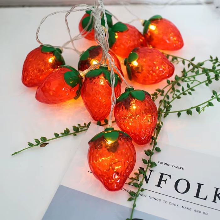 Strawberry String Lights | Aesthetic Room Decor