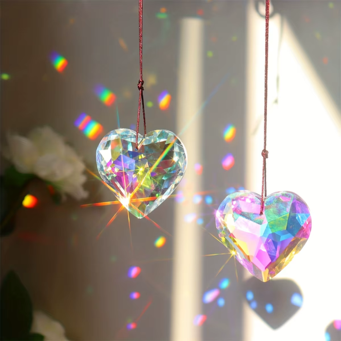 Crystal Heart Suncatcher | Aesthetic Room Decor