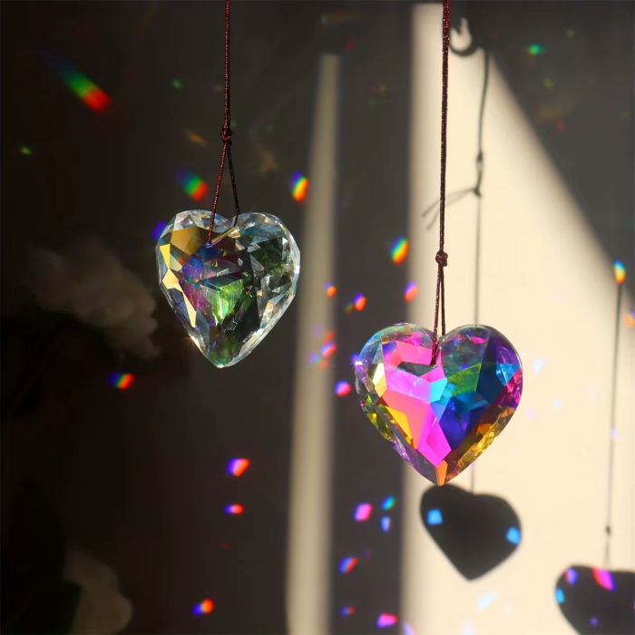 Crystal Heart Suncatcher | Aesthetic Room Decor