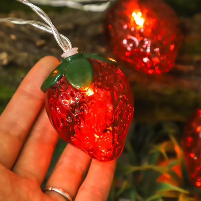 Strawberry String Lights | Aesthetic Room Decor