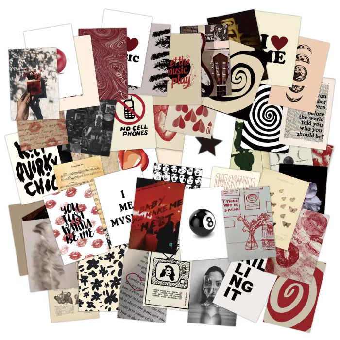 Retro Girl Wall Collage | Aesthetic Room Decor