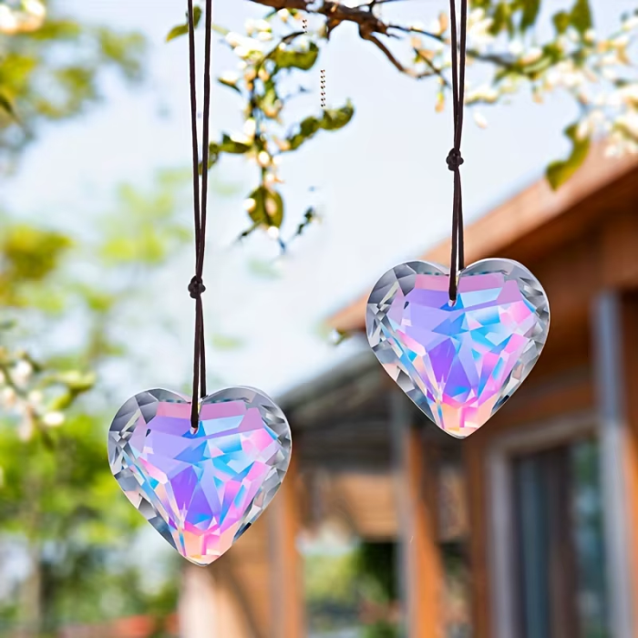 Crystal Heart Suncatcher | Aesthetic Room Decor