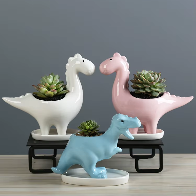 dinosaur succulent pot Cartoon Dinosaur Flower Pot Ceramics Dinosaur Flower Pot