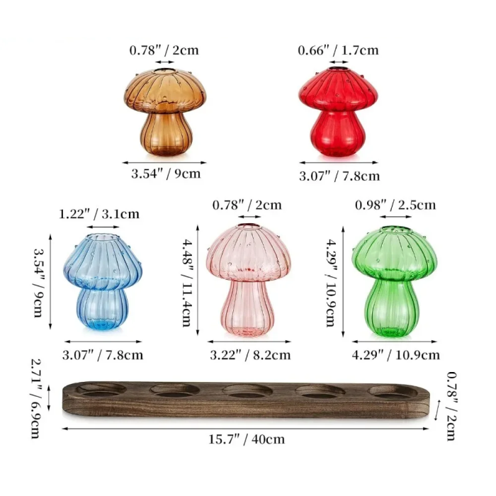 Fairy Mushroom Glass Vase Collection | Aesthetic Room Decor
