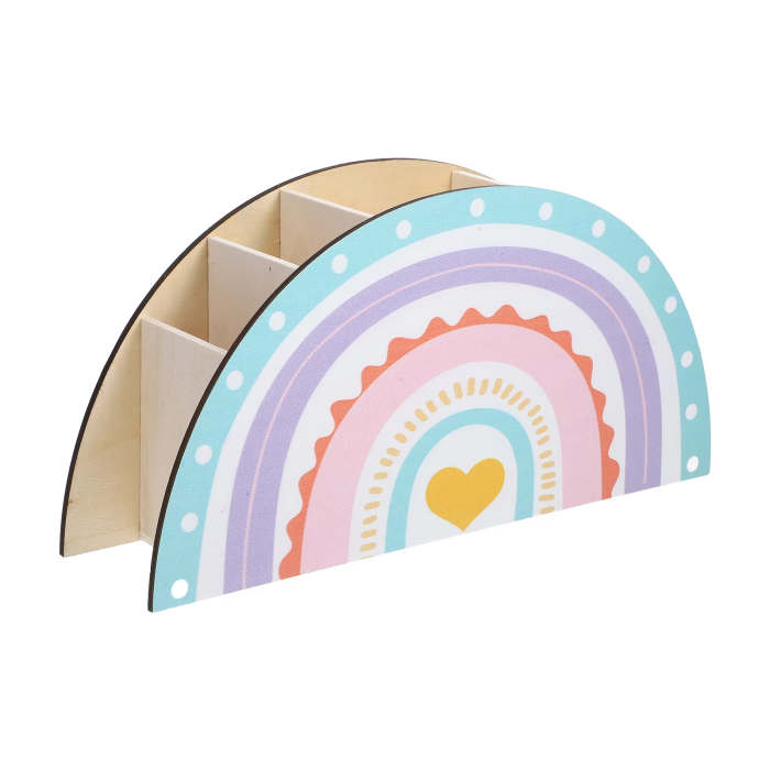 Pastel Rainbow Pen Organizer | Aesthetic Room Decor