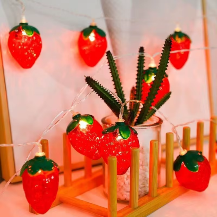 Strawberry String Lights | Aesthetic Room Decor