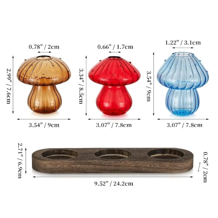 Fairy Mushroom Glass Vase Collection | Aesthetic Room Decor