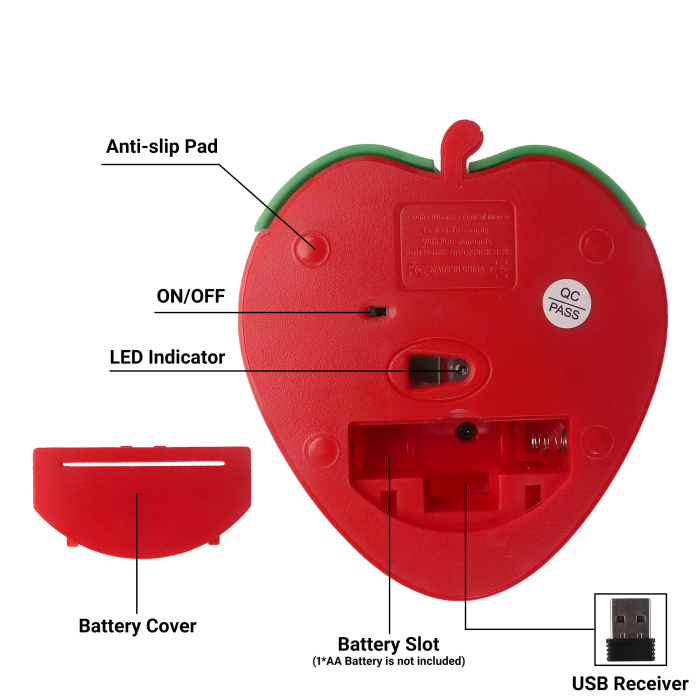 Fruit Computer Mouse Strawberry Computer Mouse | Aesthetic Room Decor