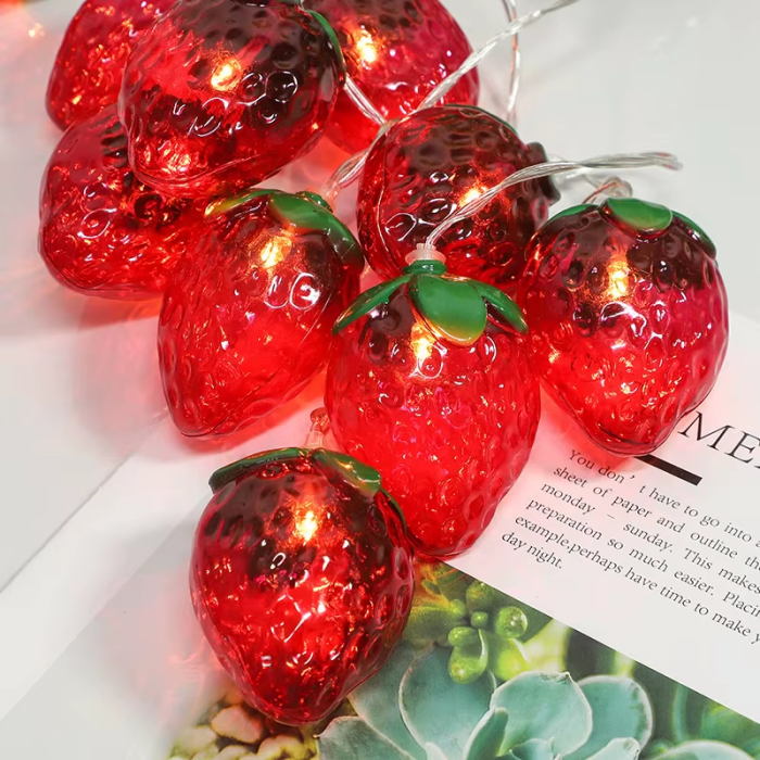 Strawberry String Lights | Aesthetic Room Decor