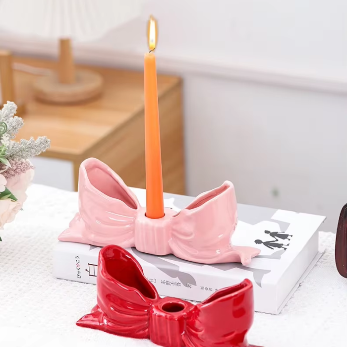 Bow Shaped Candle Holder | Aesthetic Room Decor