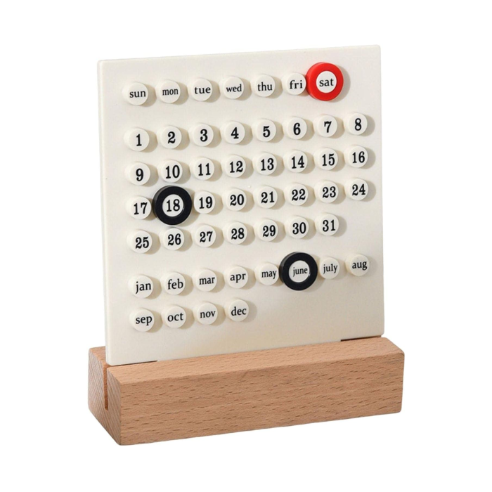 Wooden Perpetual Calendar | Aesthetic Room Decor