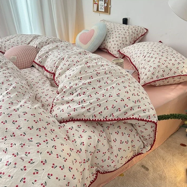 Vintage Cherry Bedding Set | Aesthetic Room Decor