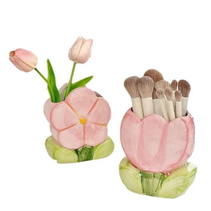 Ceramic Flower Pen Holder | Aesthetic Accessories