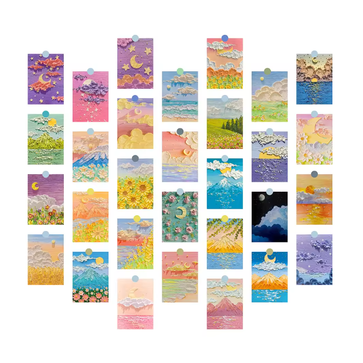 Pastel Oil Painting Wall Collage | Aesthetic Wall Decor