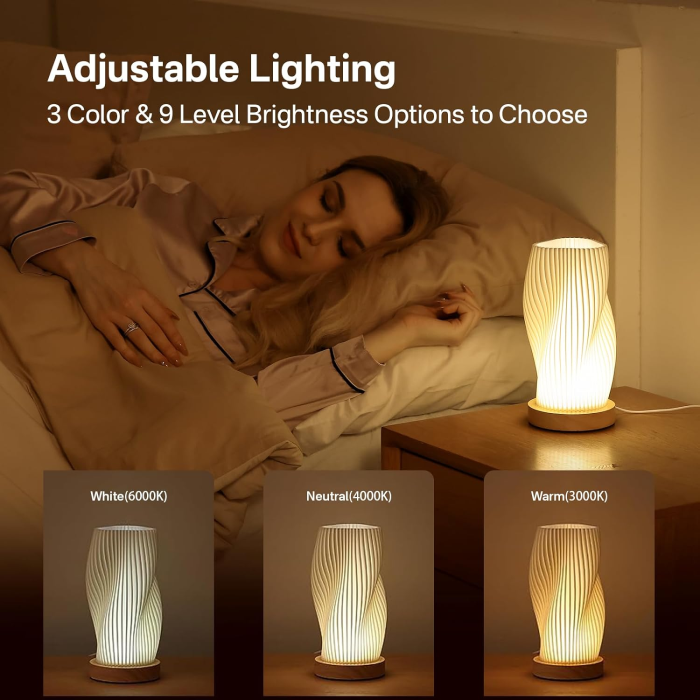 Wavy Bedside Lamp | Aesthetic Room Decor