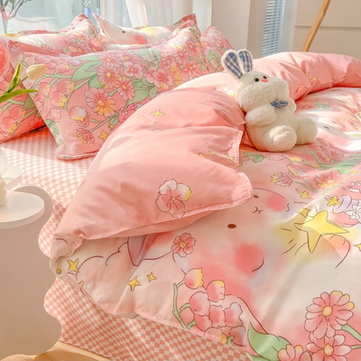 Cute Bunny Bedding Set | Aesthetic Room Decor