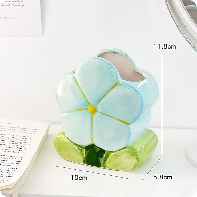 Ceramic Flower Pen Holder | Aesthetic Accessories
