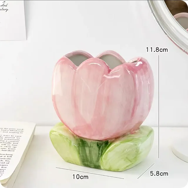 Ceramic Flower Pen Holder | Aesthetic Accessories