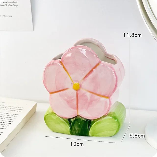 Ceramic Flower Pen Holder | Aesthetic Accessories