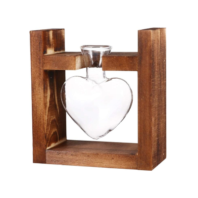 Wooden Heart Shape Vase | Aesthetic Room Decor