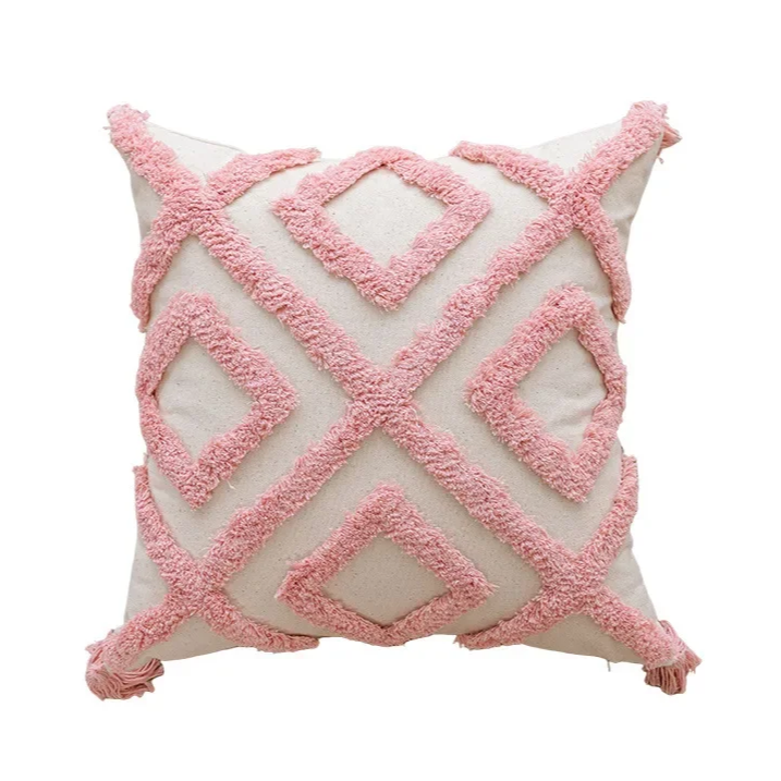 Transparent Pink Geometric Pillow Throw Pillow Cover In ARMADA Sky
