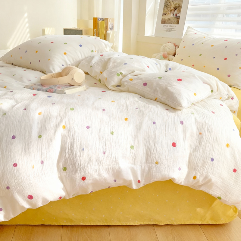 Rainbow Dots Bedding Set | Aesthetic Bedding