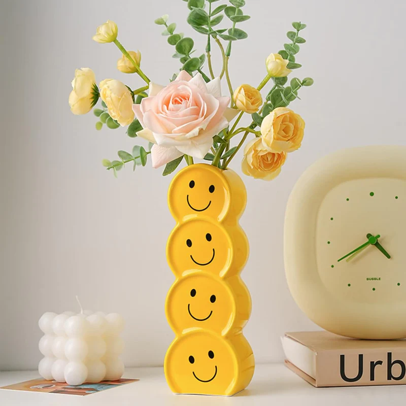 Smiley Face Emoji Vase | Aesthetic Room Decor