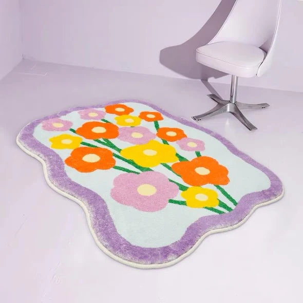 Preppy Daisy Flower Rug | Aesthetic Roomcore
