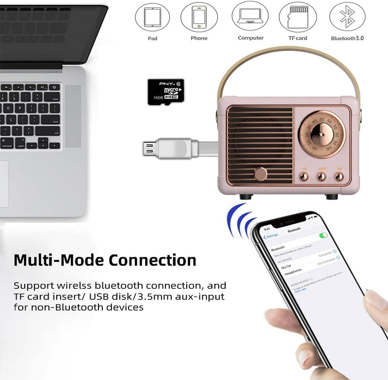 Retro Sound Mini Bluetooth Speaker | Aesthetic Room Decor