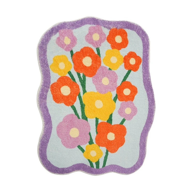 Preppy Daisy Flower Rug | Aesthetic Roomcore