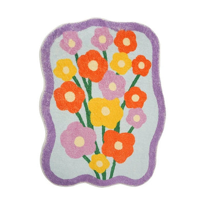 Preppy Daisy Flower Rug | Aesthetic Rug