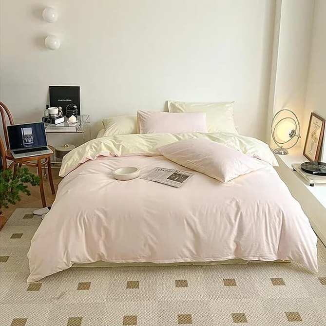 Dual Color Pastel Bedding | Aesthetic Room Decor